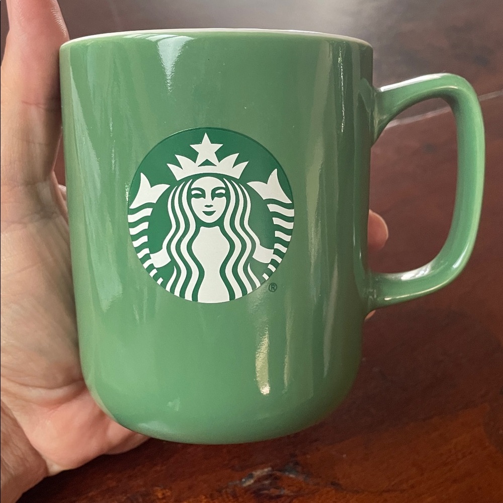 Starbucks 2021 Holiday Green Logo Ceramic Coffee Mug (15 fl oz)